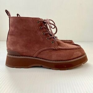 Sperrry Newbury Chelsea Lug Boot Dark Choco Red Brown Lace Up Ankle Womens 7
